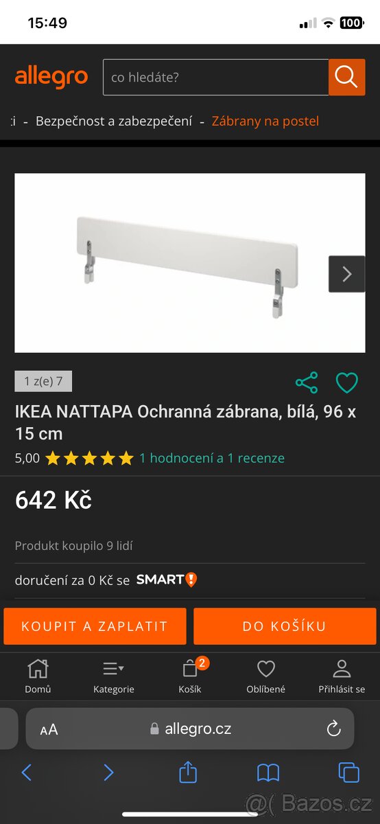 Zabrana na postel Ikea