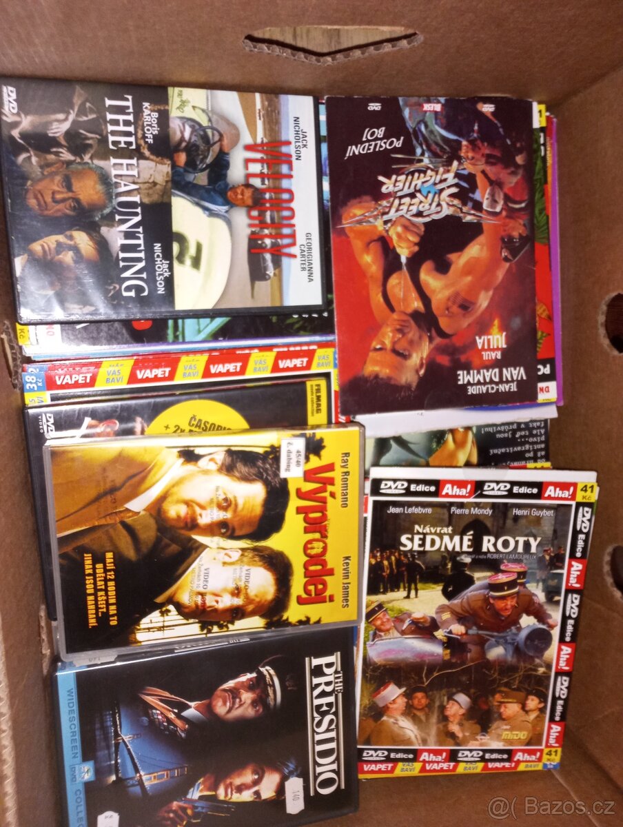 DVD, různé tituly oklo 250 kusů ,