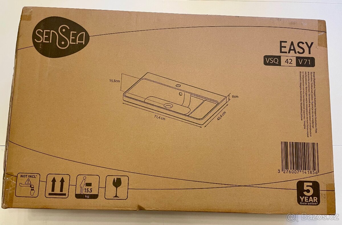 Keramické umyvadlo Easy 71 cm Sensea, kompletně nové, neotev