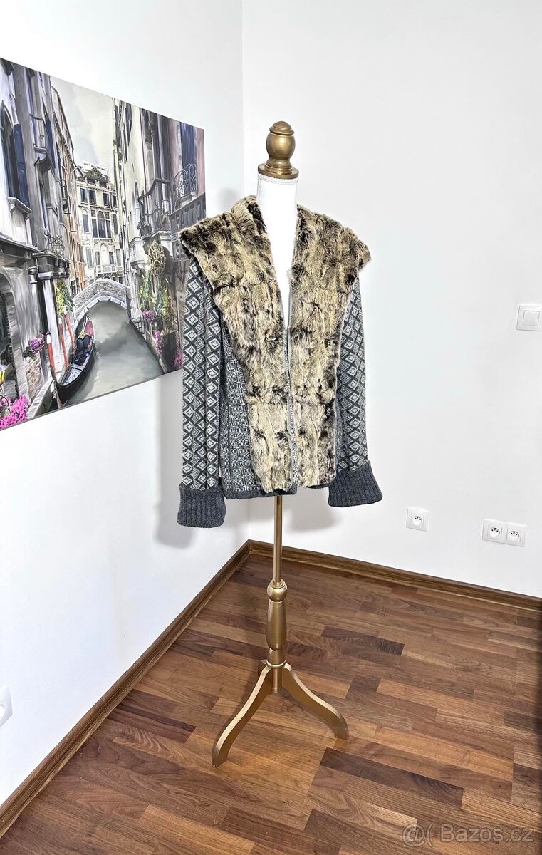 Luxusní kardigan s pravým kožíškem Etro