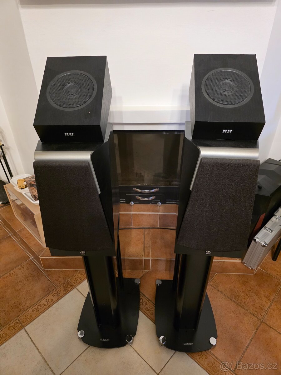 Yamaha Soavo-2 + atmos repro ELAC DA42-BK + stojany Mission