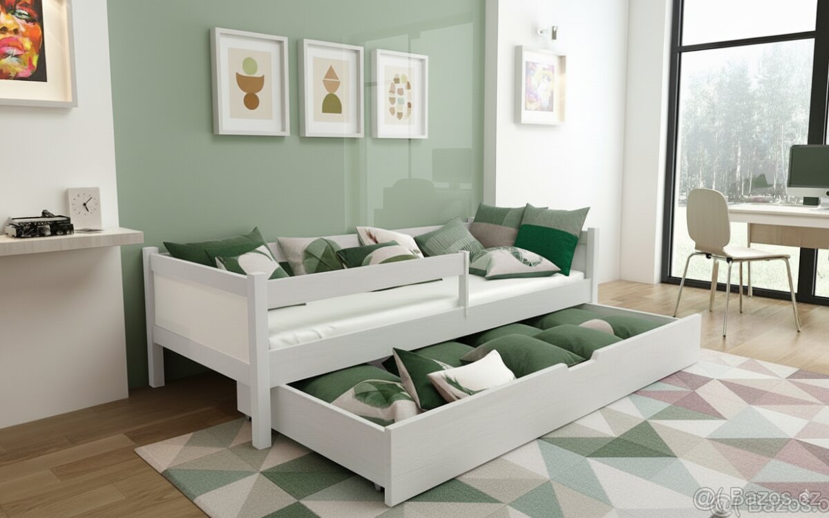 NOVÁ dětská postel bila + MATRACE + ŠUPLÍK