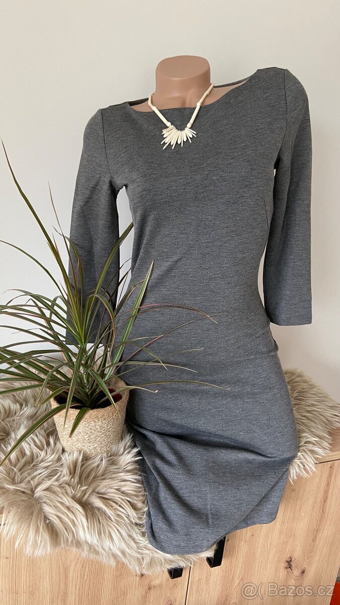 Dámské šedé jednoduché šaty Opus 34/38