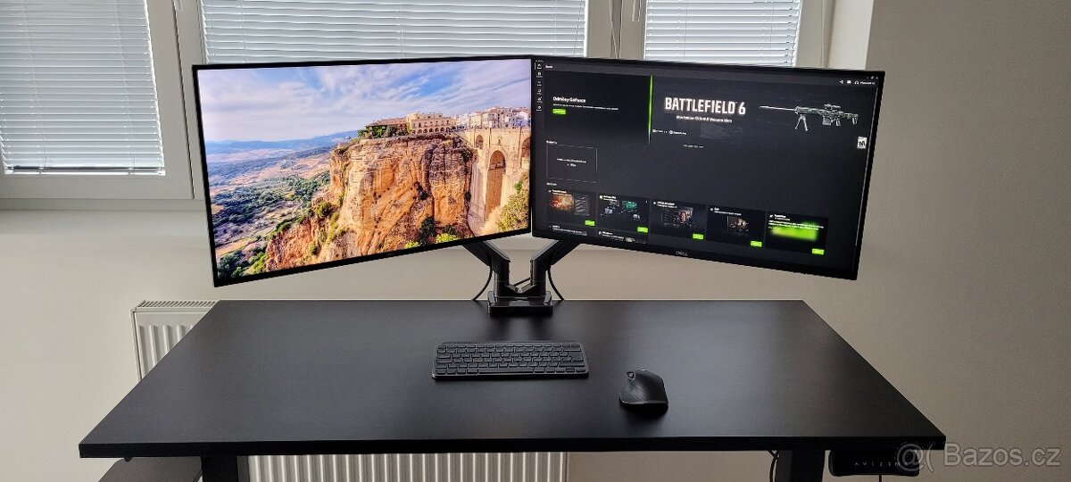 2x 27" 4K DELL monitor plus držák na stůl AlzaErgo