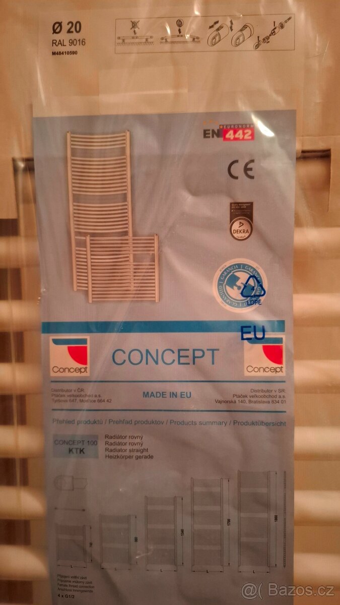 Nepoužitý žebříkový radiátor Concept 100 KTK, 1700/600