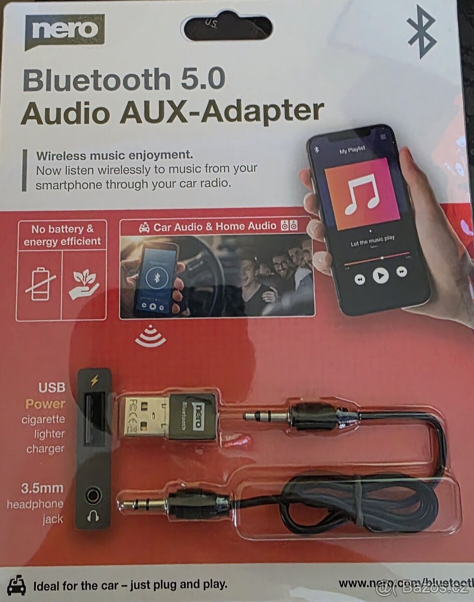 Bluetooth 5.0 Audio.Aux Adaptér