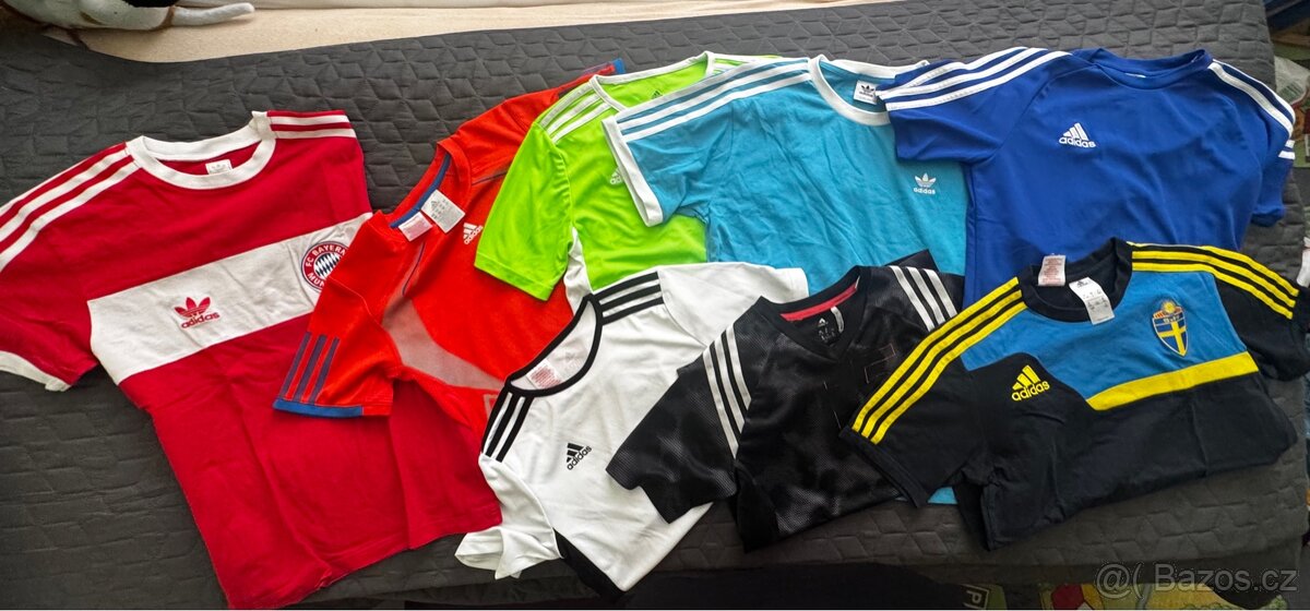 Chlapecké triko Adidas krátky rukáv, set 8kusů. 11let