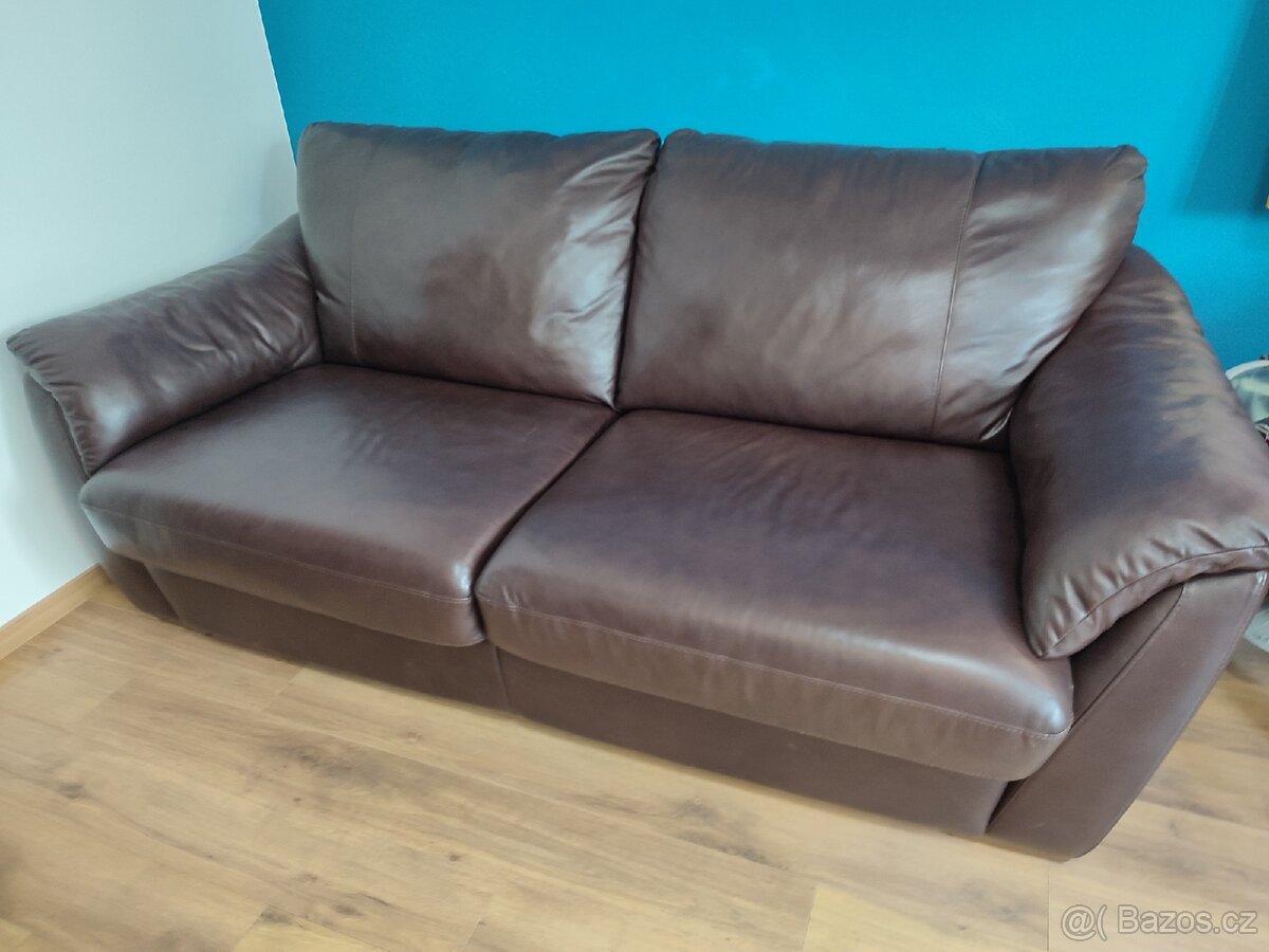 Kožená rozkládací sedačka IKEA Alvros, super stav