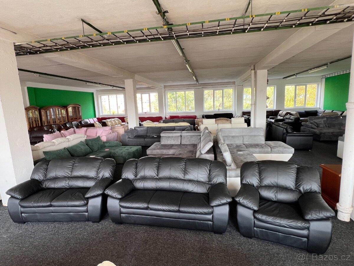Sedací souprava 3 + 2 + 1 - kůže - NEPOUŽITÁ