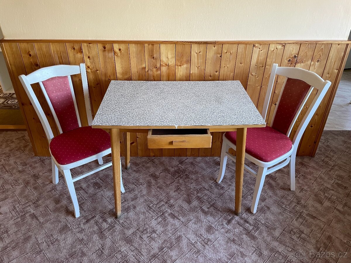 židle TON 2 ks + stůl