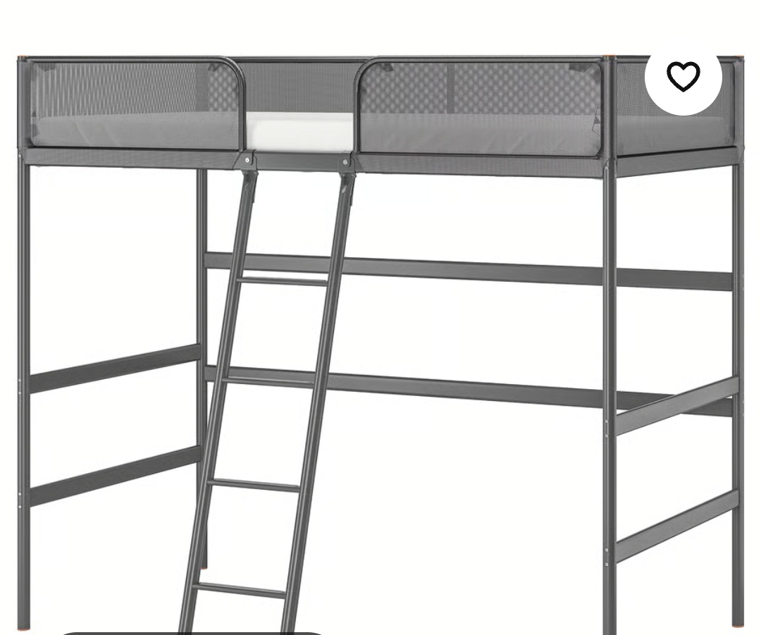 Nabízím k prodeji – patrová postel IKEA (kovová, šedá)
