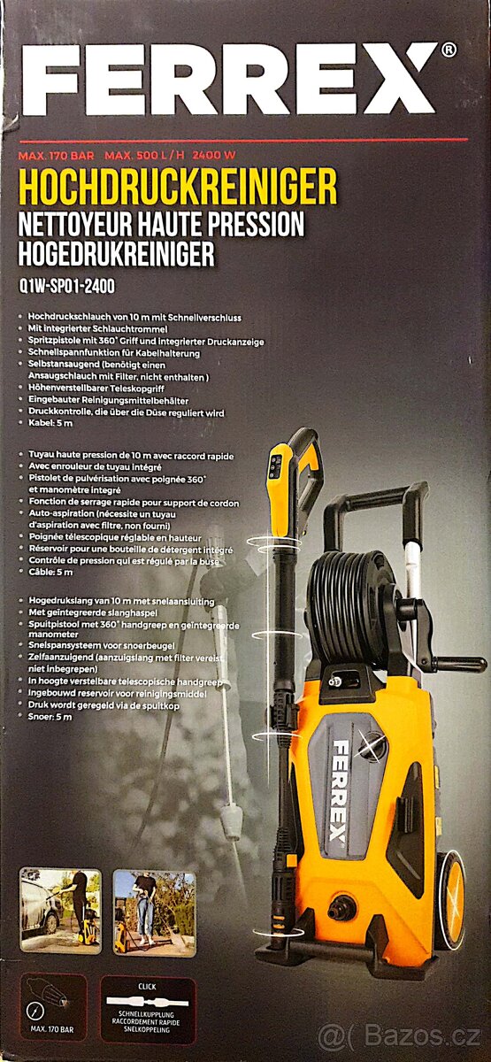 Čistič WAP,vys.kvalita profi,170bar,500l/hod