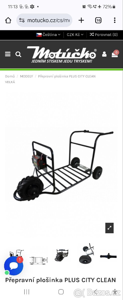 Motučko elektrický trakař