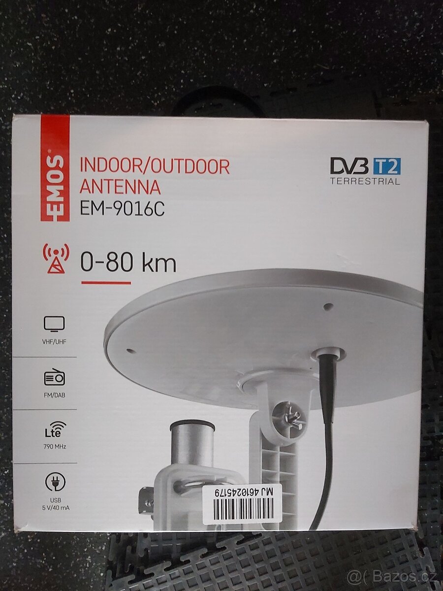 Anténa univerzální VILLAGE MOON–V900, DVB-T2, FM, DAB, filtr