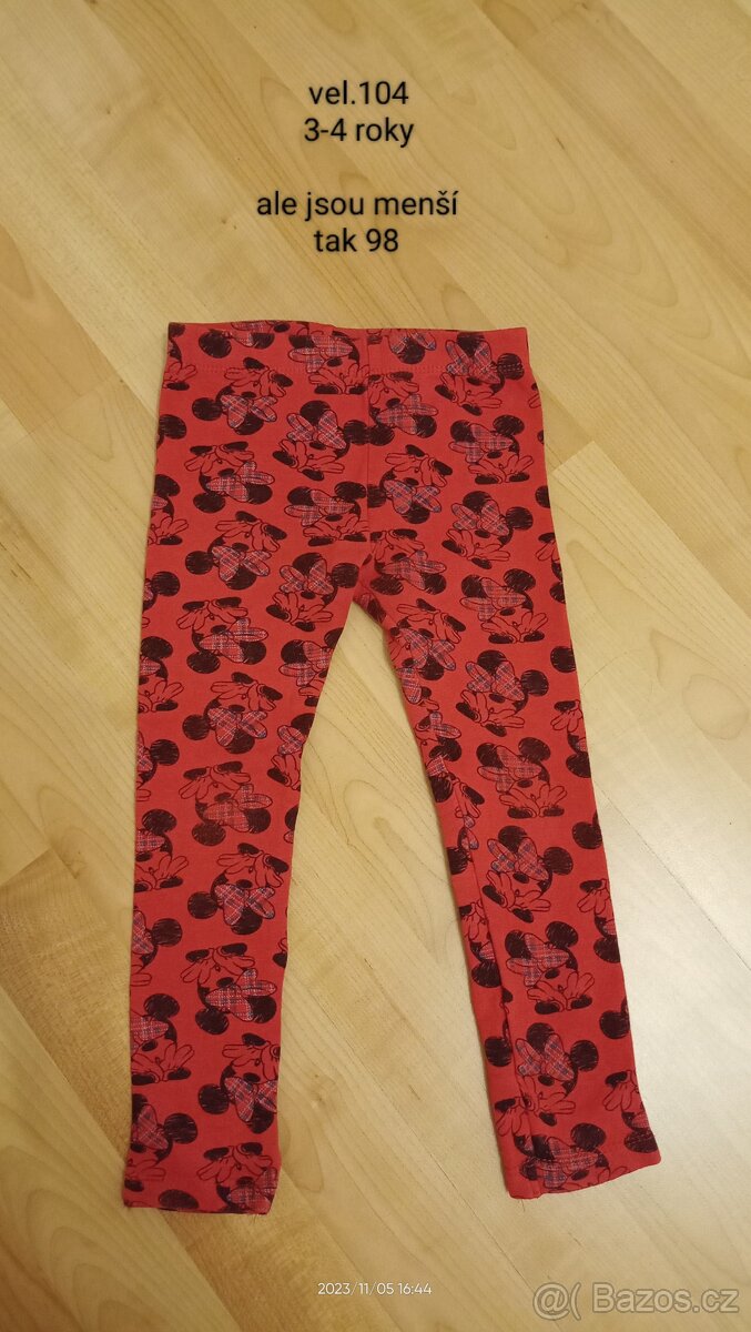 Dívčí termo legíny s Minnie, vel.104