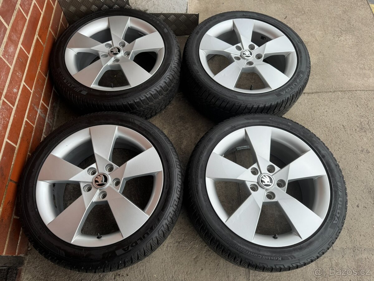 Alu 17" 5x112,škoda DENOM zimní pneu 90% O3 TOP