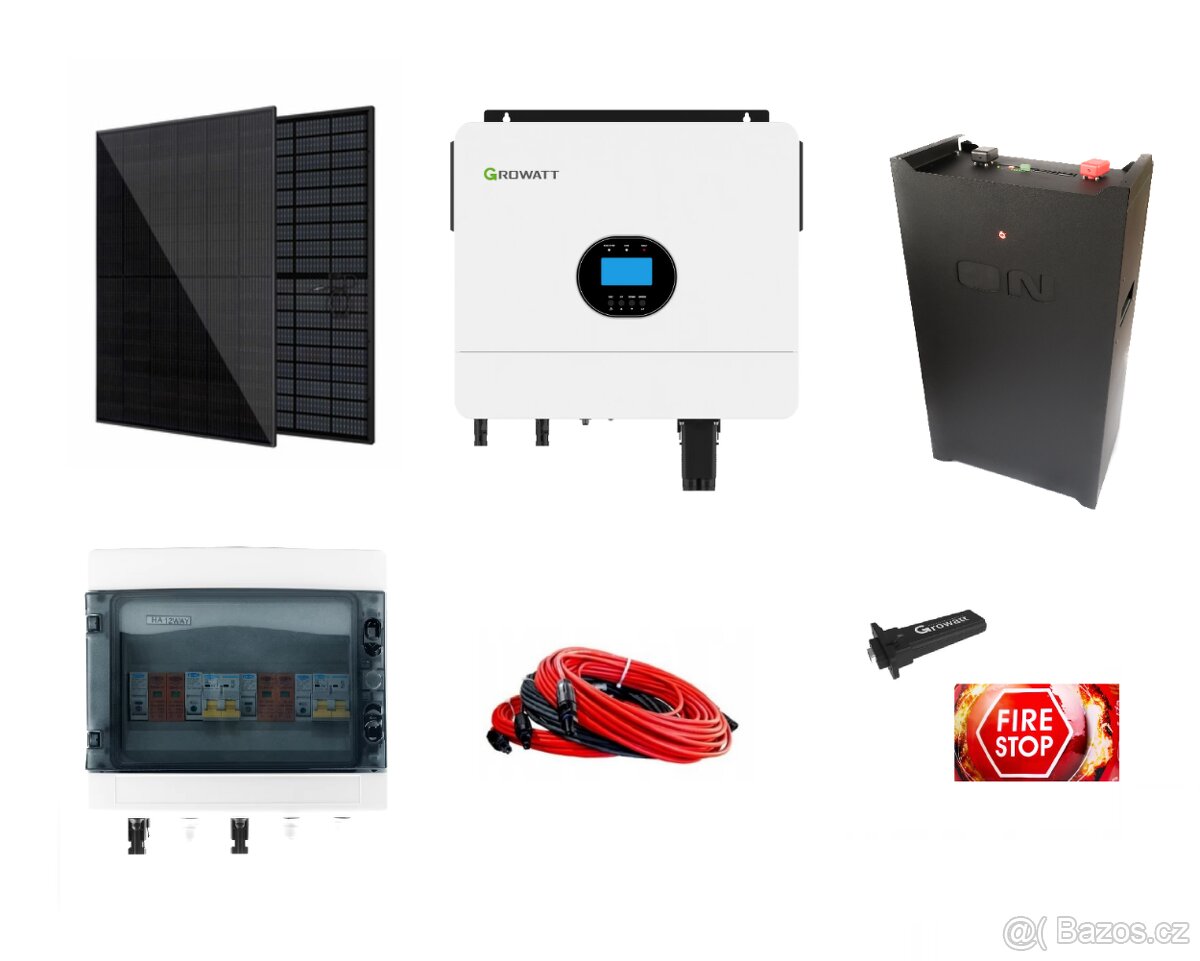 Ostrovní off-grid FVE 7,2kWp, 6kW/230V, 15kWh