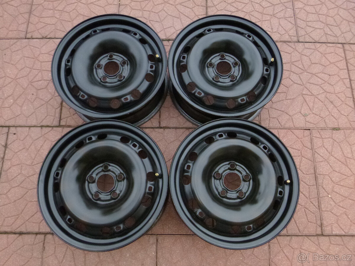 Plechové disky kola originál Škoda VW 5x100 6Jx15 ET38