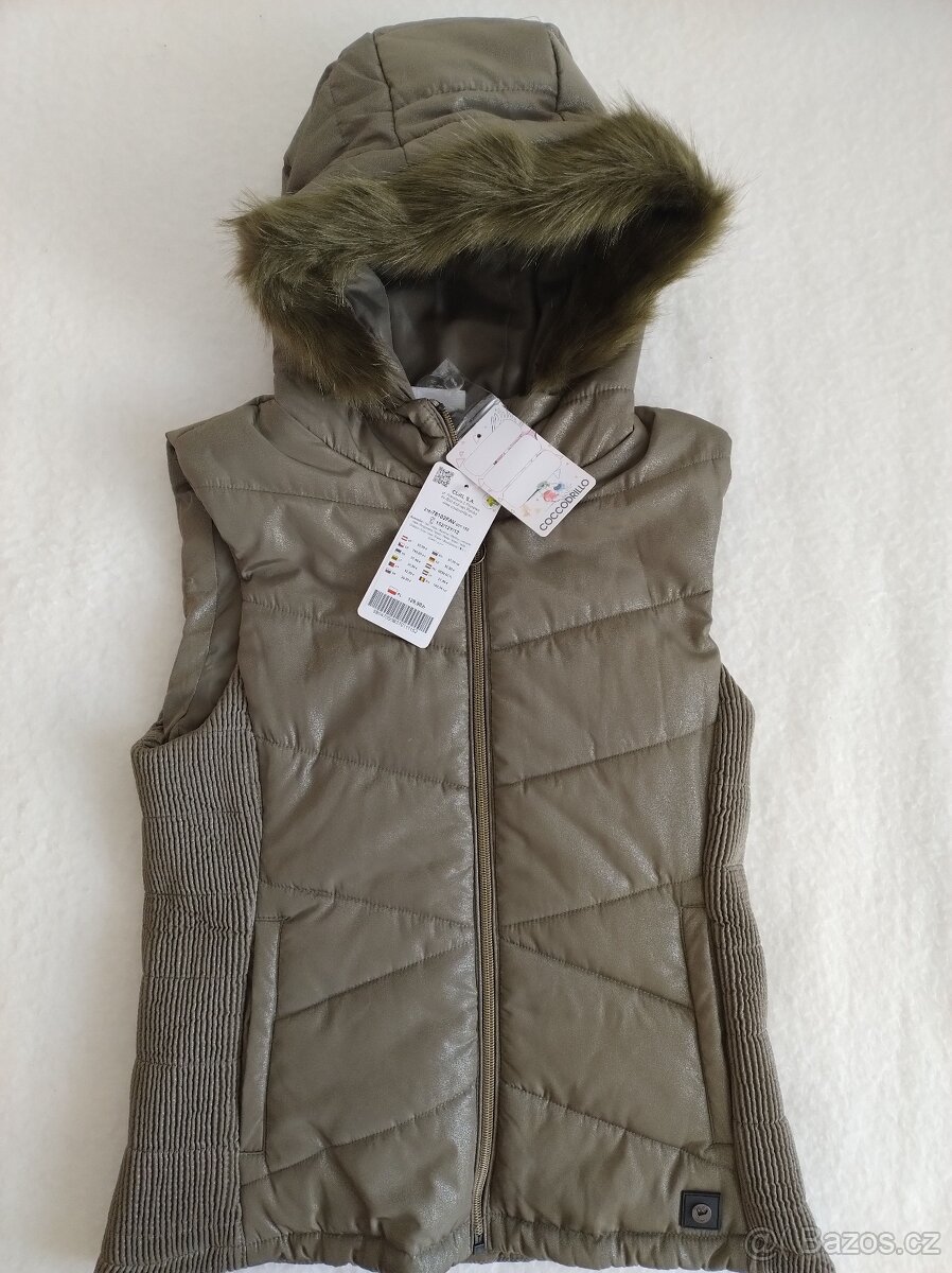2) vesta zimní NOVÁ zelená s třpytkami