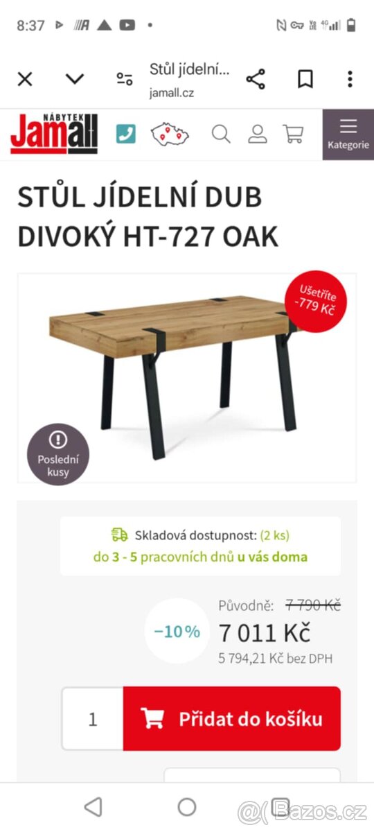 Jídelní stůl --- 2000kc ---