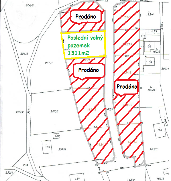 Prodej stavebního pozemku 1311 m2, Jestřebí