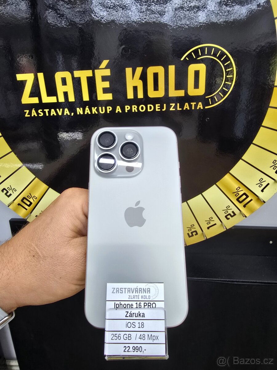 Apple Iphone 16 PRO 256GB- Platí do smazání