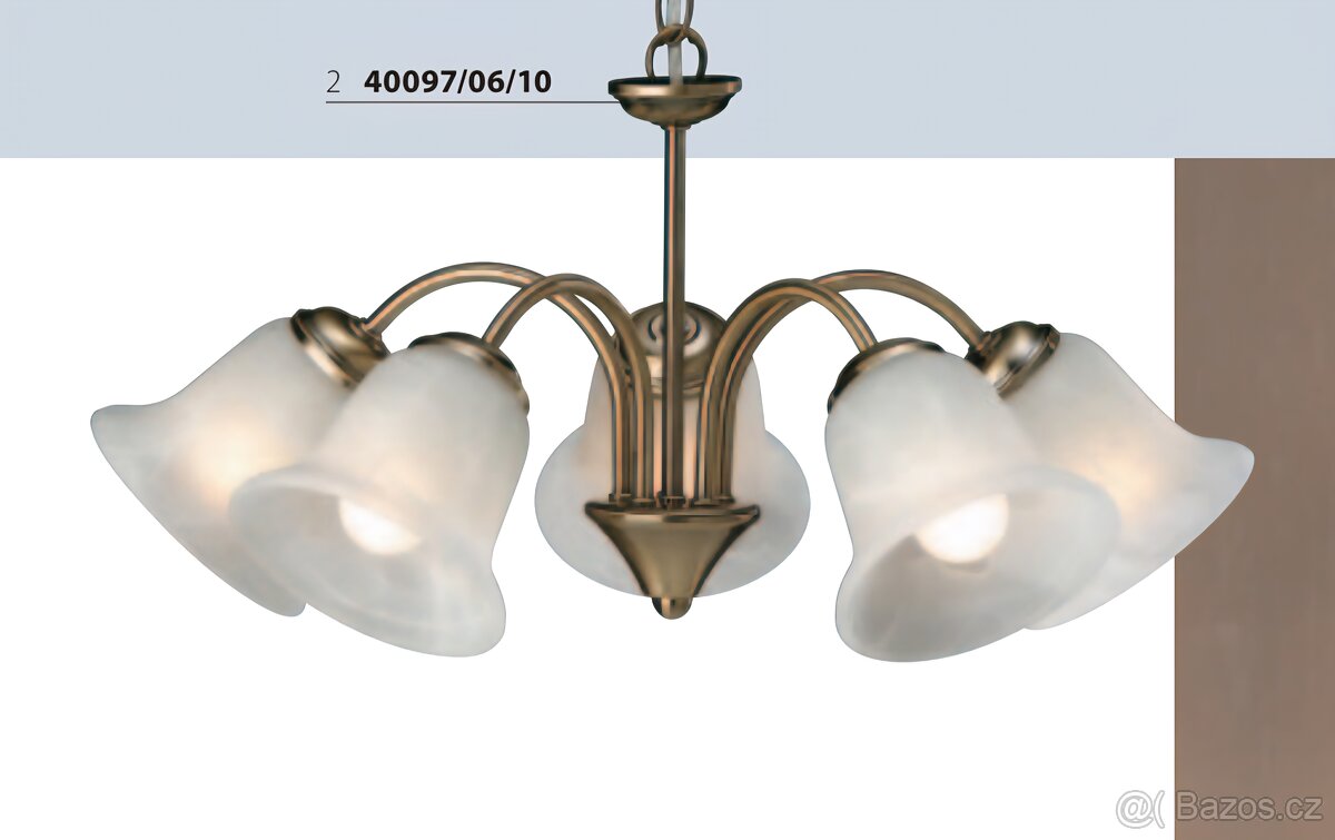 Pětiramenný lustr s LED