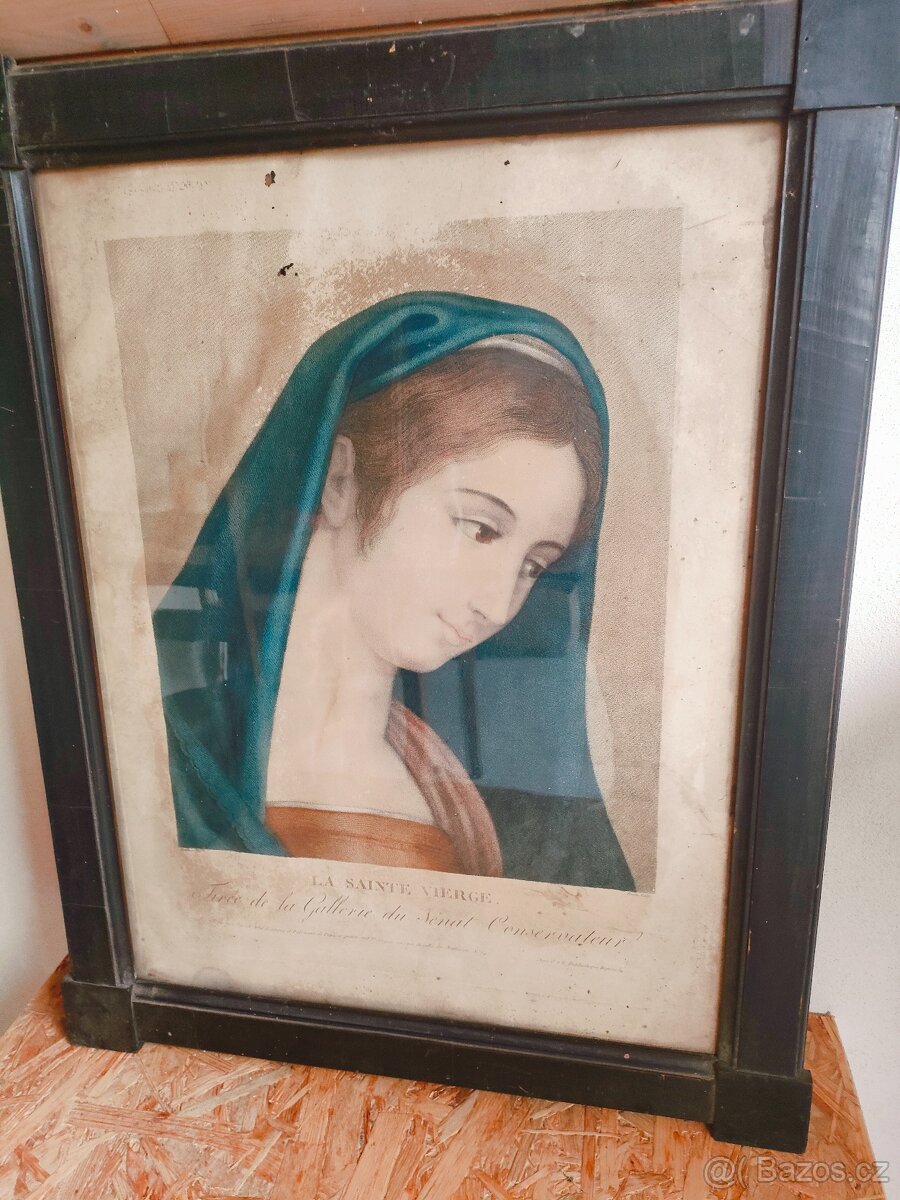 Autentický svatý obrázek - panna Marie