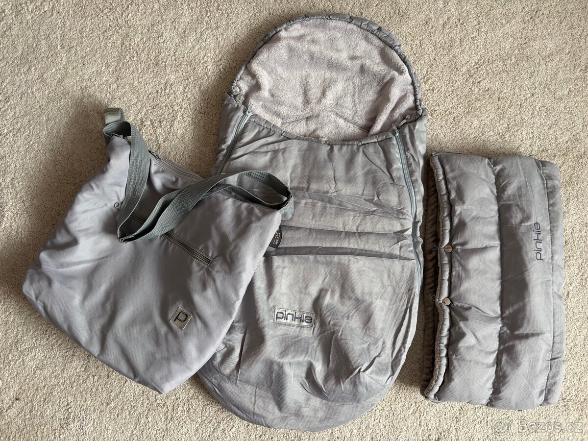 Set fusak+rukávník+taška na kočárek Pinkie