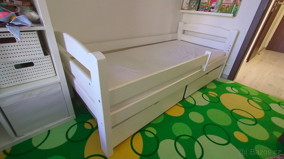 Dětská postel 180x80 s matrací a šuplíky