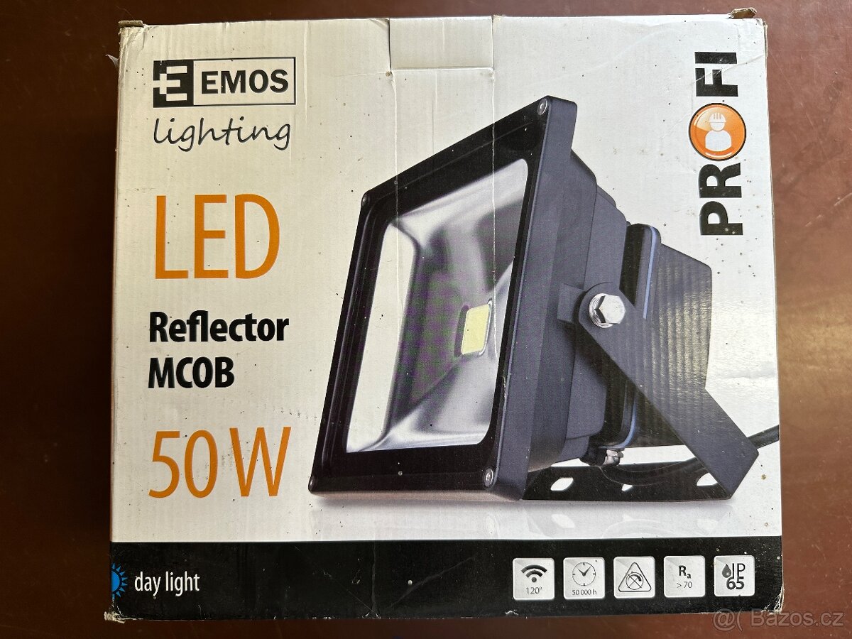 LED reflektor MCOB, 50W denní bílá TOP STAV