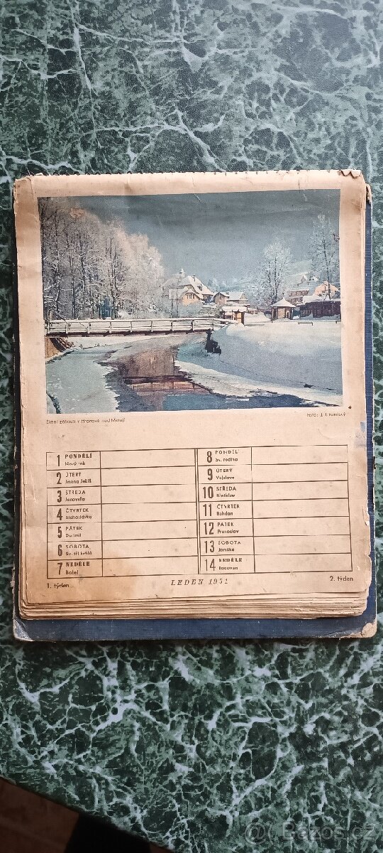 Stolní kalendář rok 1951