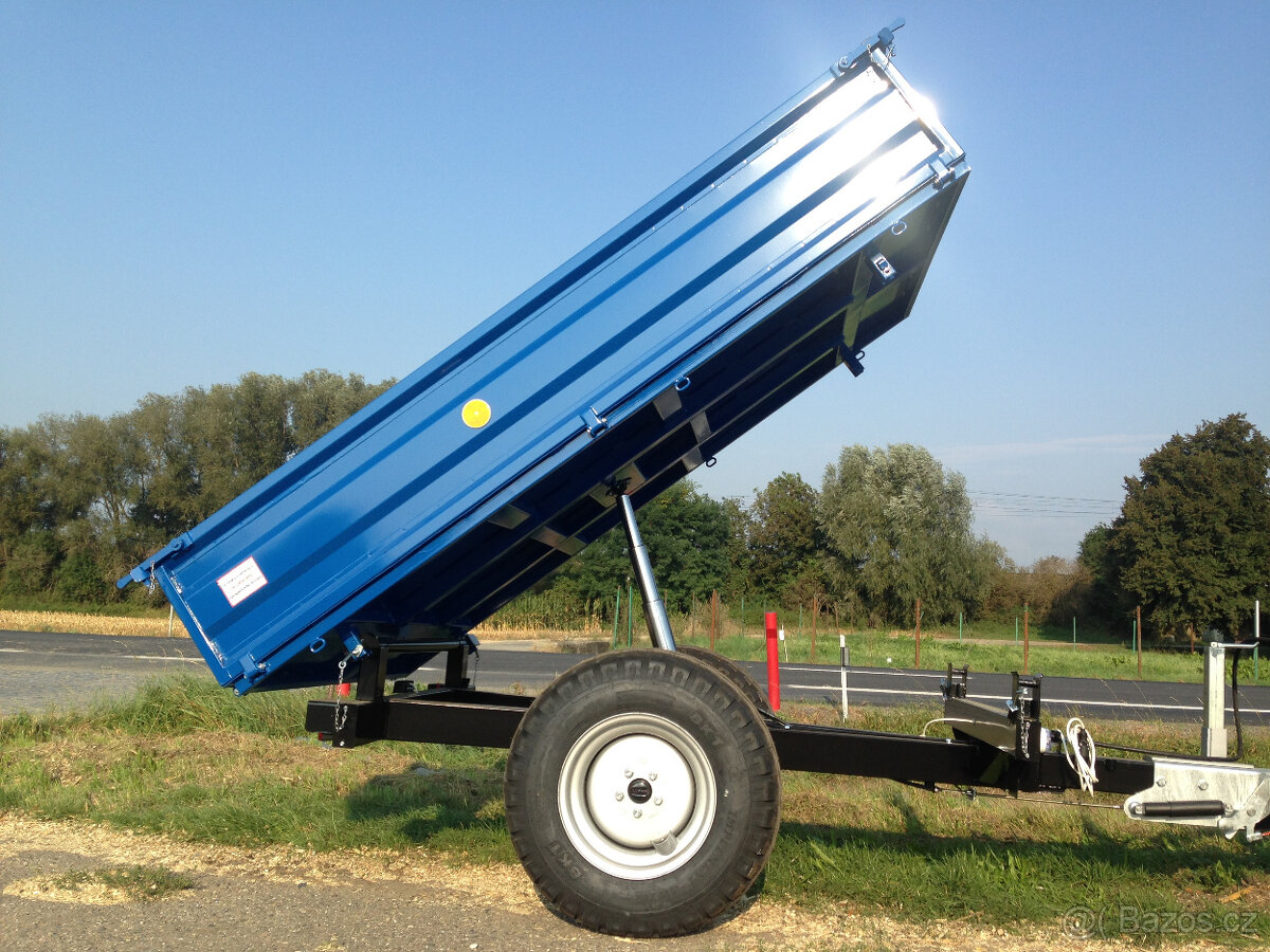 Vlečka za traktor nebo malotraktor, nájazdová brzda - 3 tuny