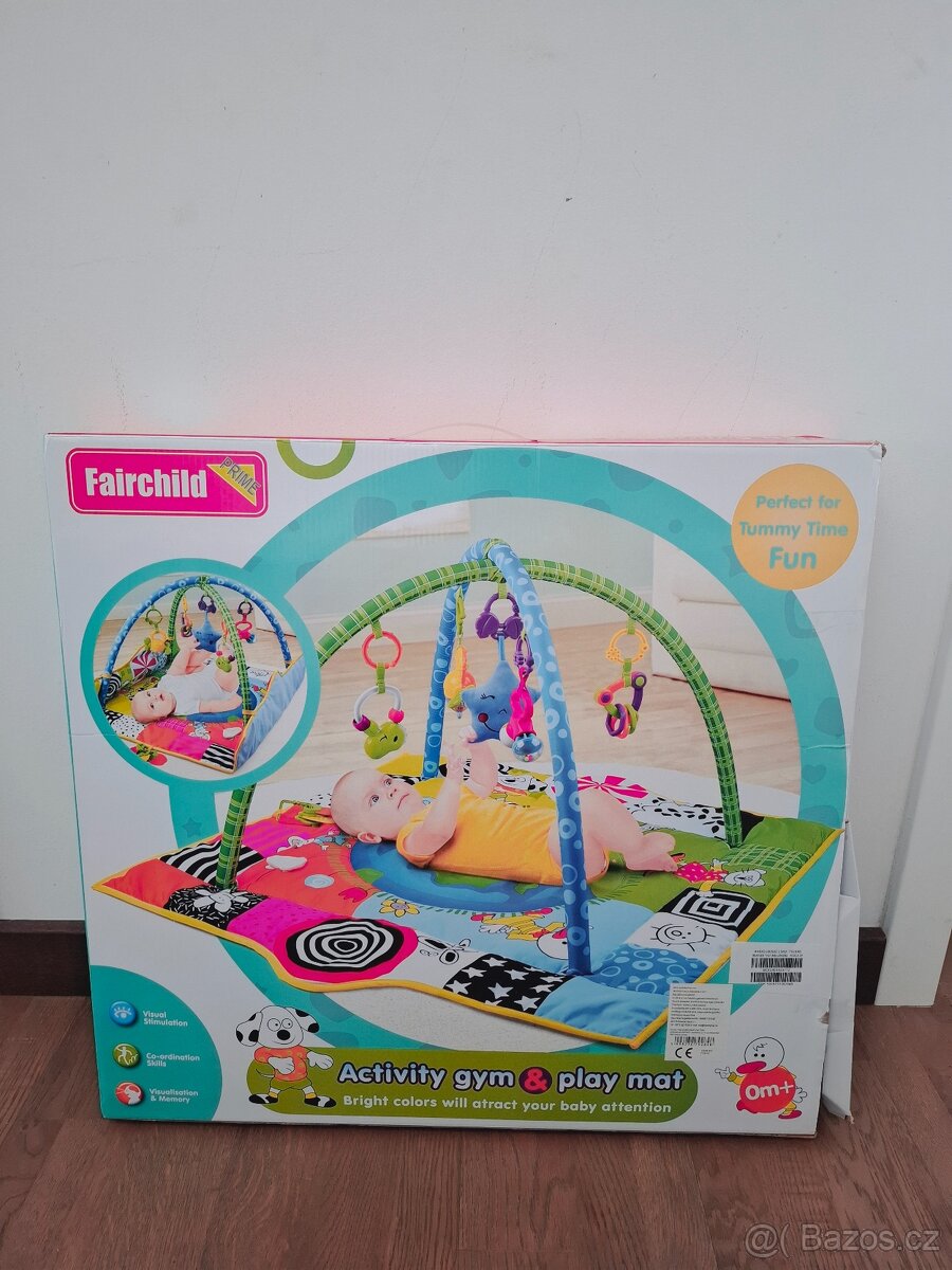 Hrací deka Activity gym 90x90cm+pěnové kostky k podložení
