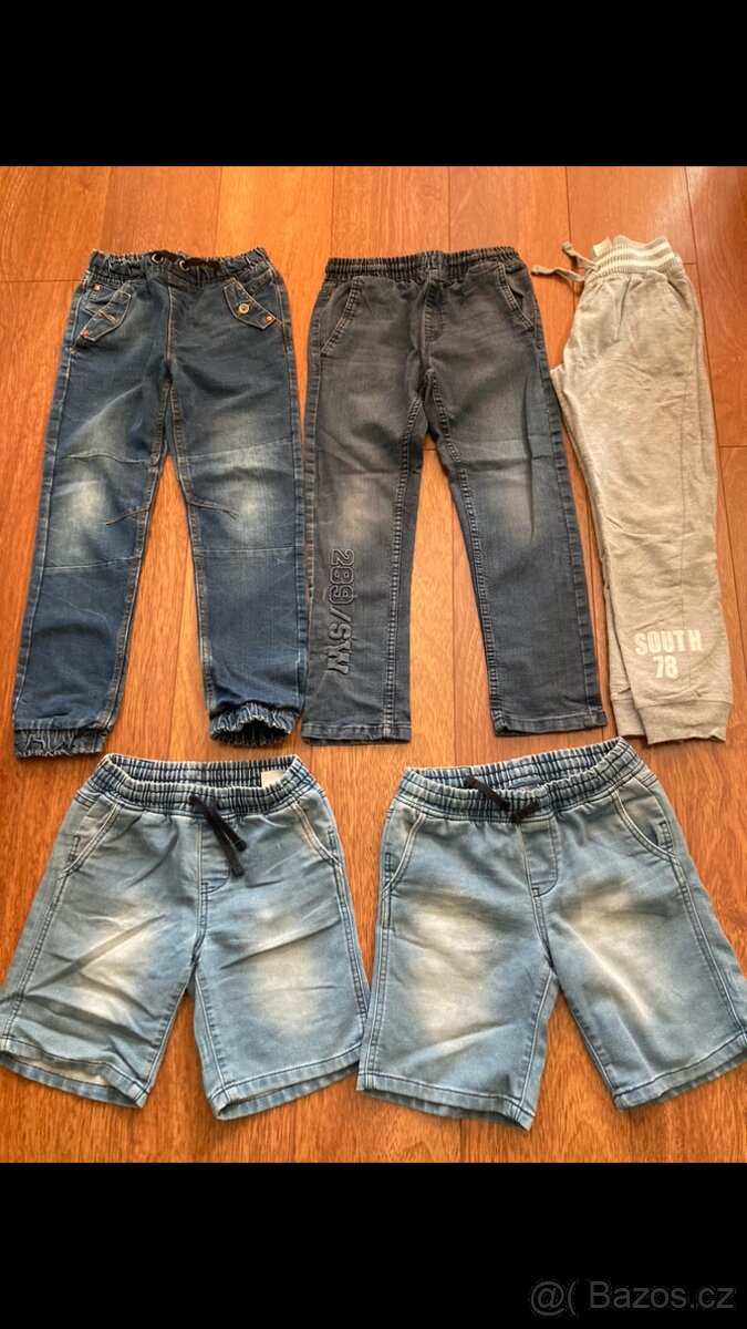 Chlapecké džíny, kraťasy, tepláky vel. 140cm, 9-10 let