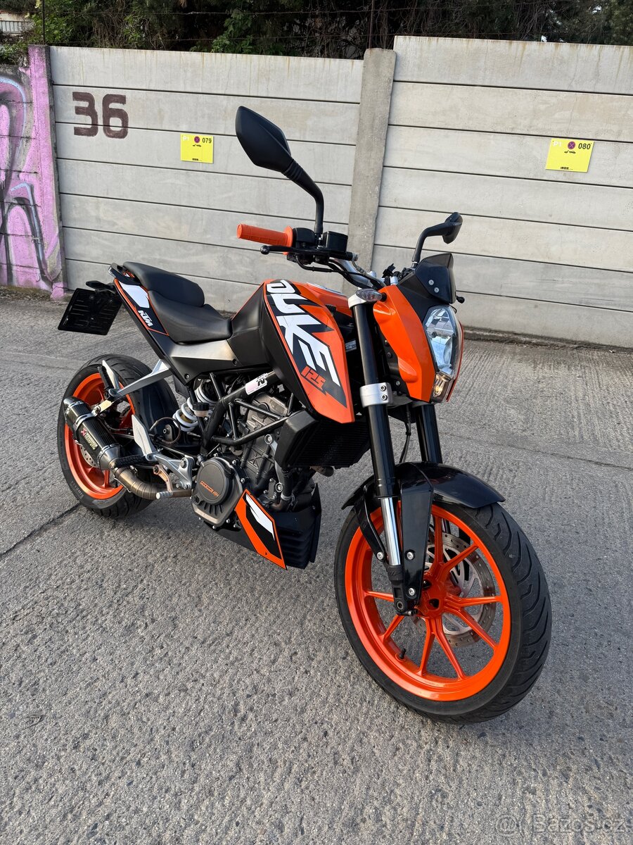 KTM 125 Duke, nová baterka, laděný výfuk