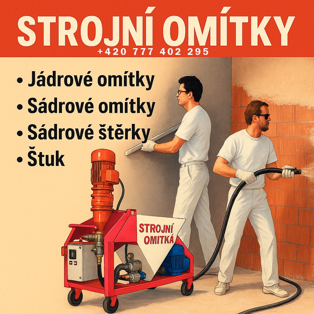 Profesionální strojní omítky a stěrky – celá ČR