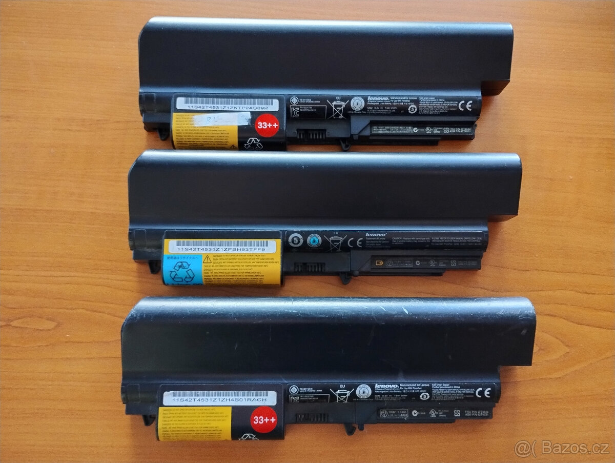 baterie (33++) pro notebooky Lenovo T400,R400,T61,R61 (2hod)