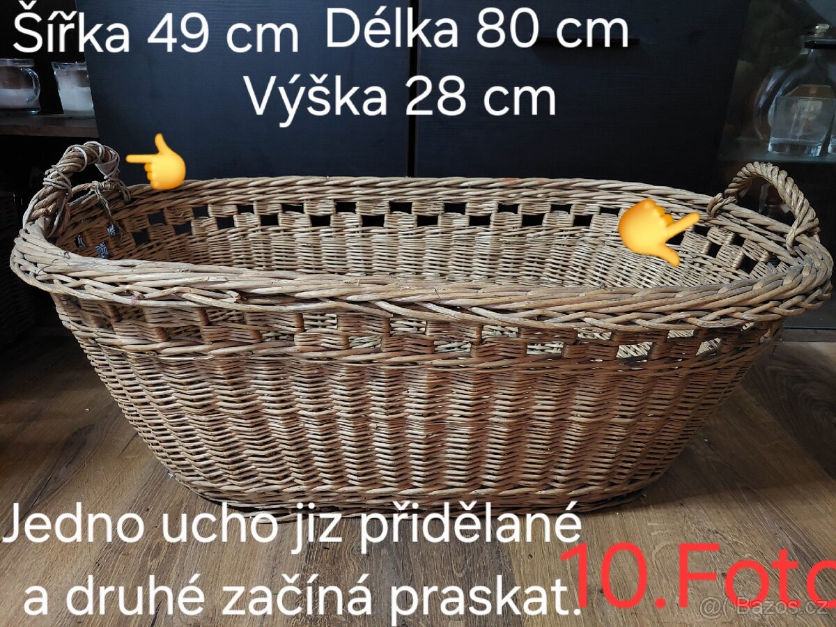 Starý proutěný koš