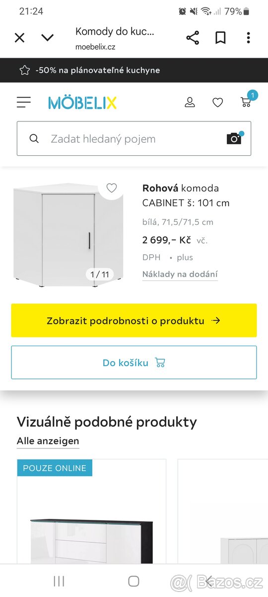 Rohová komoda