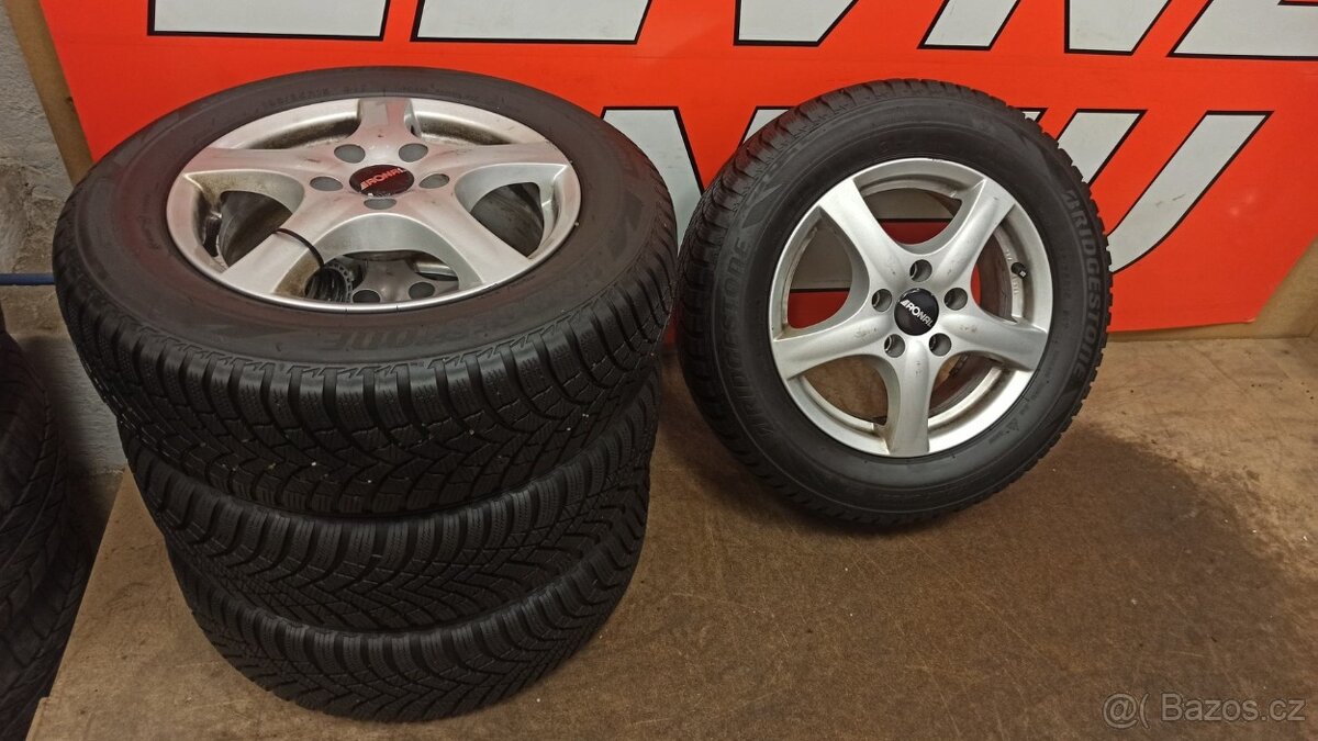 ALU kola Ronal 5x112, zimní pneu 7mm, 195/65 R15