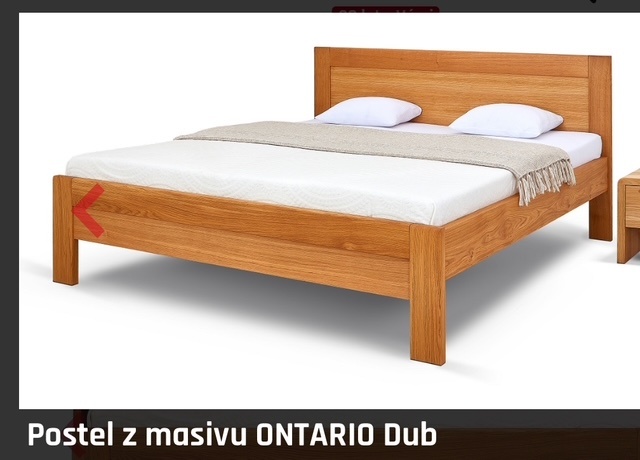 Masivní manželská postel tmavý DUB Ontario