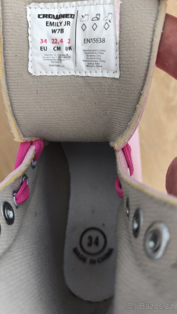 Dětské dívčí brusle, velikost 34