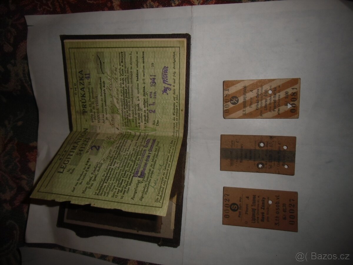 Průkazka dráhy BMB ČMD 1941