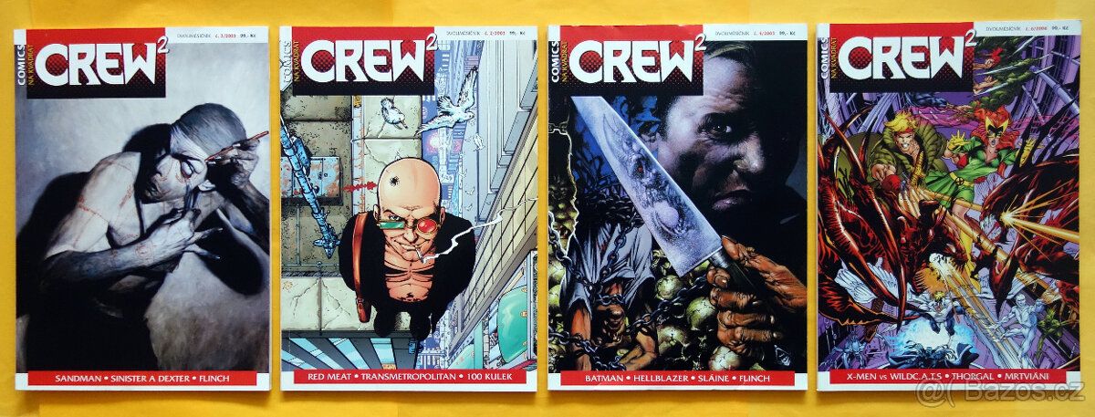 komiksy Crew² - 2, 3, 4/ 2003 a 6/ 2004 NEČTENÉ