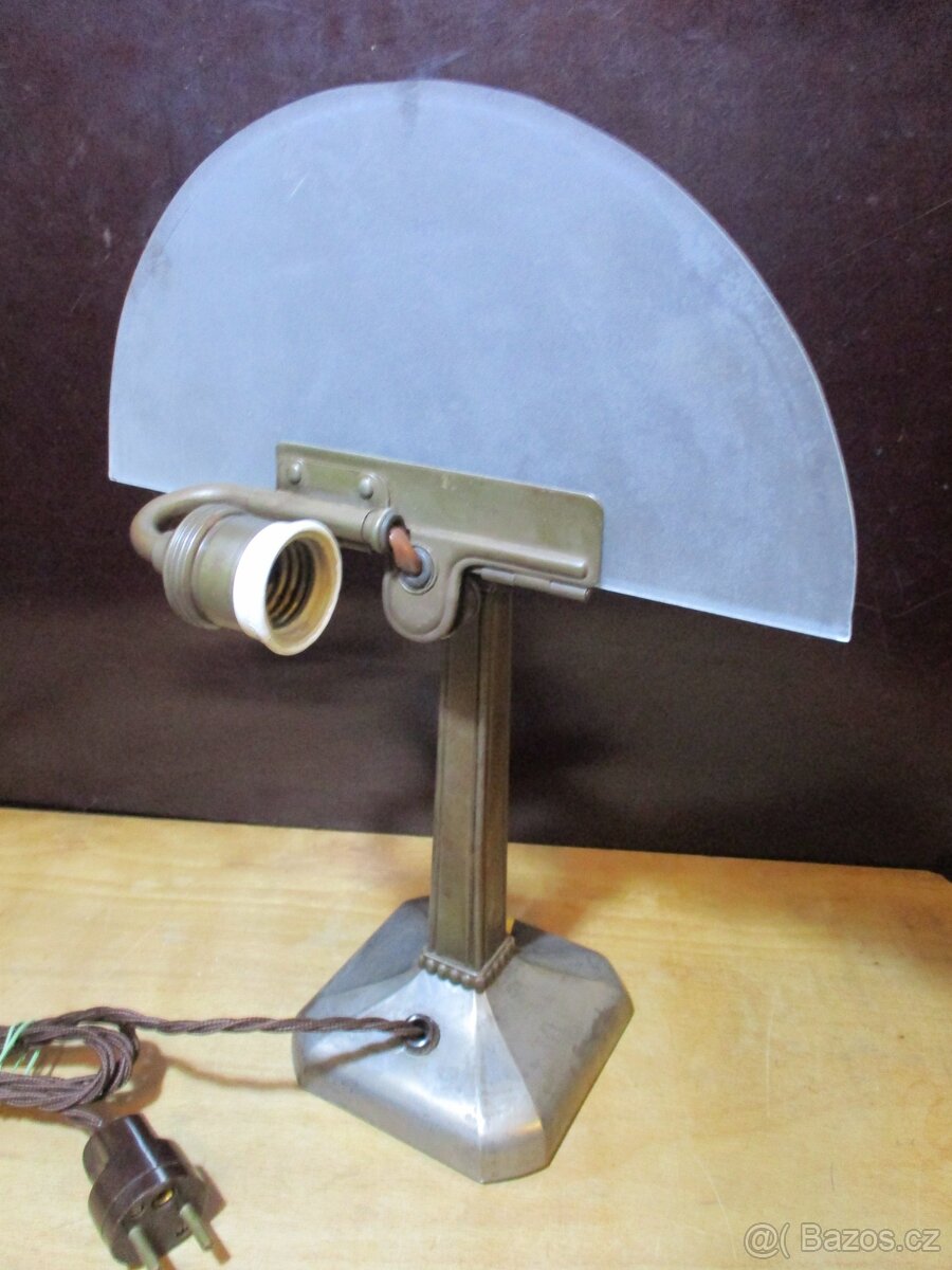 bankovní lampa secese, stavitelná, funkční,
