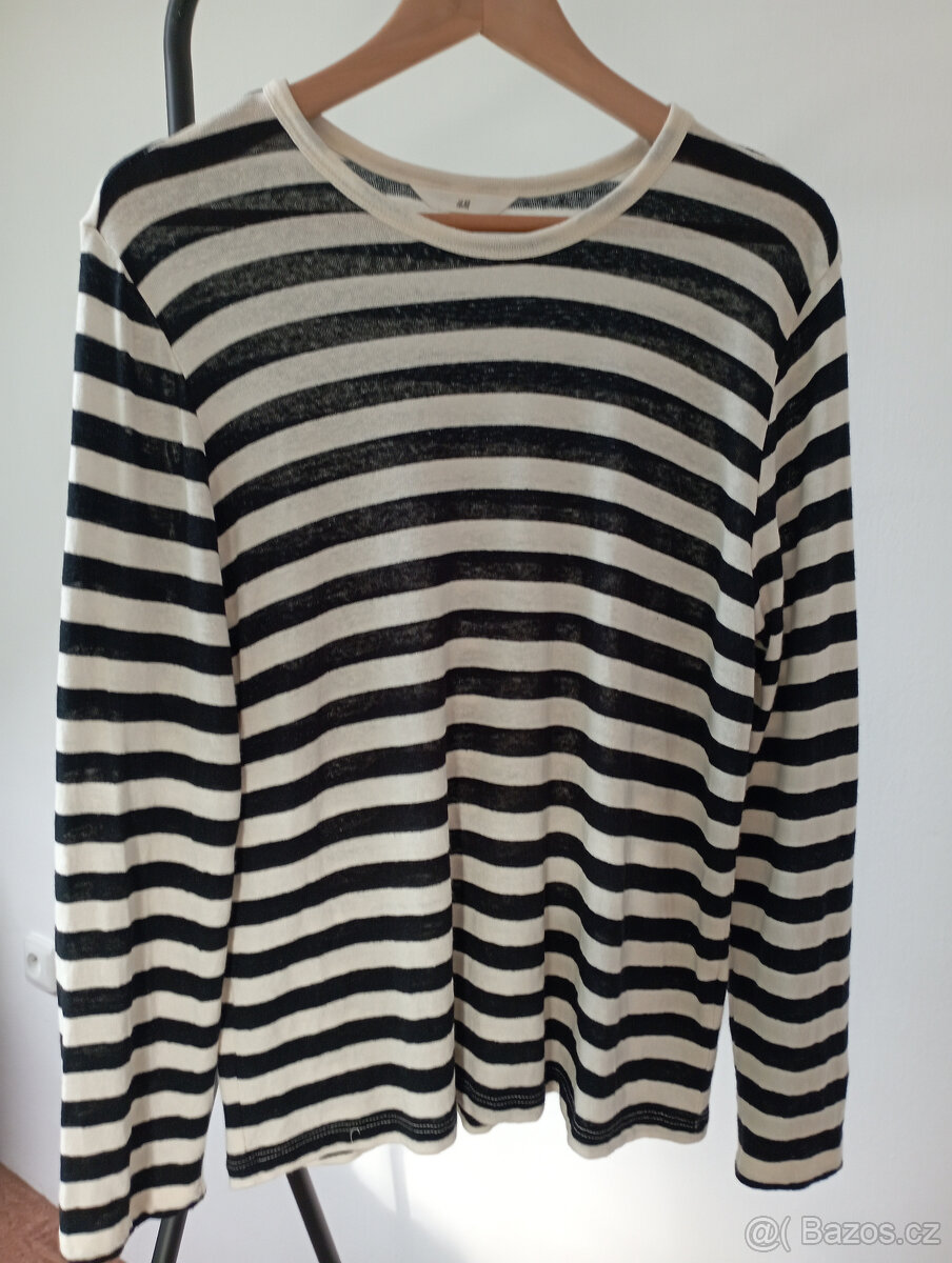 Pruhovaný lehky svetřík/triko H&M vel.M