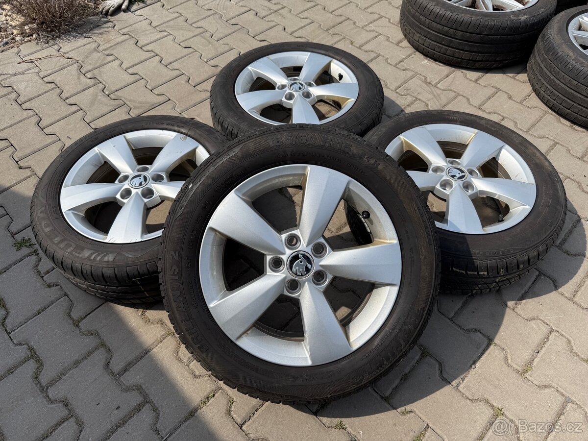 4x al kola 5x100 15 + pneu letní 185/60 R15