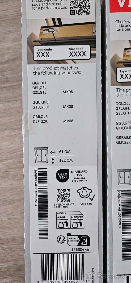 Zatemňující roleta vnitřní do oken Velux