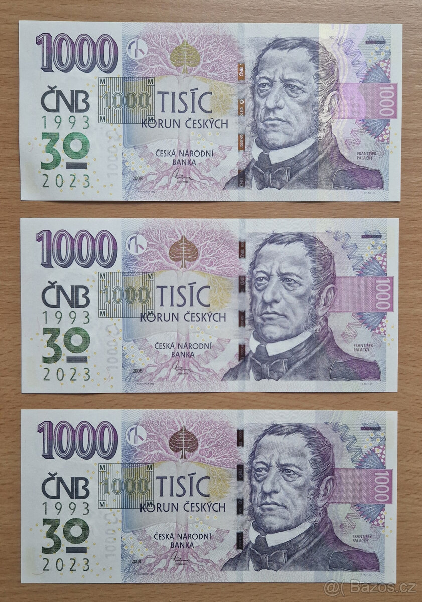 1000Kč s přítiskem